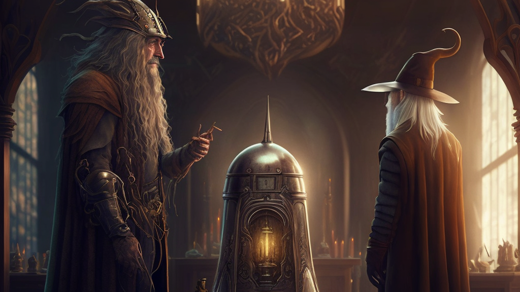 Gandalf ja Thranduil vaatavad AI seadet